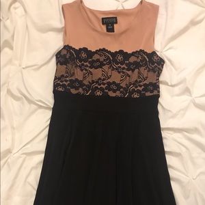 Pink and black lace dress